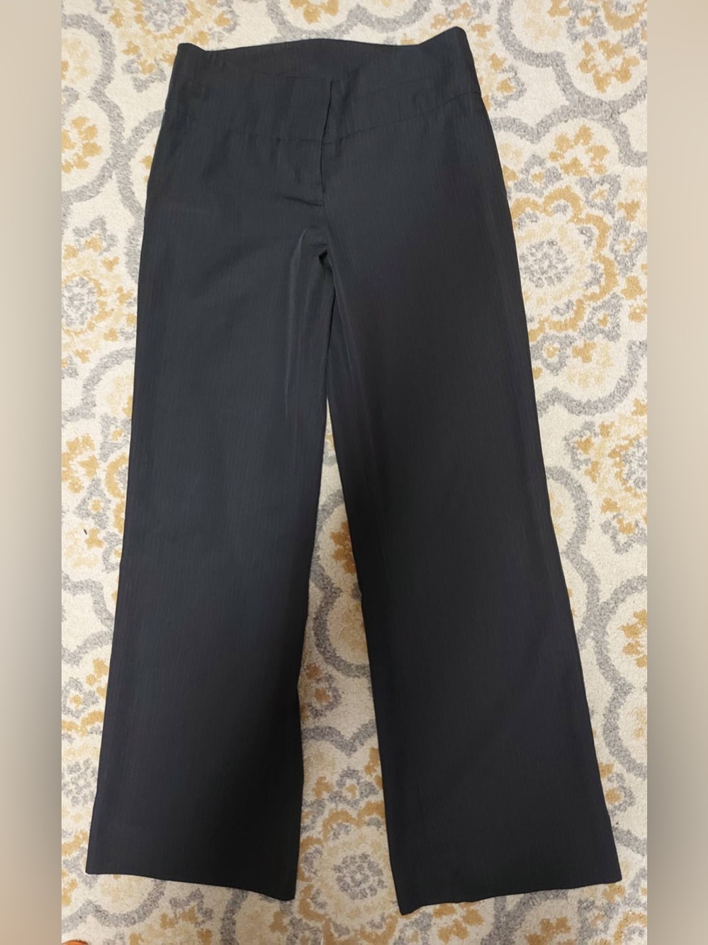 Suzy Shier black and dark grey striped dress pants